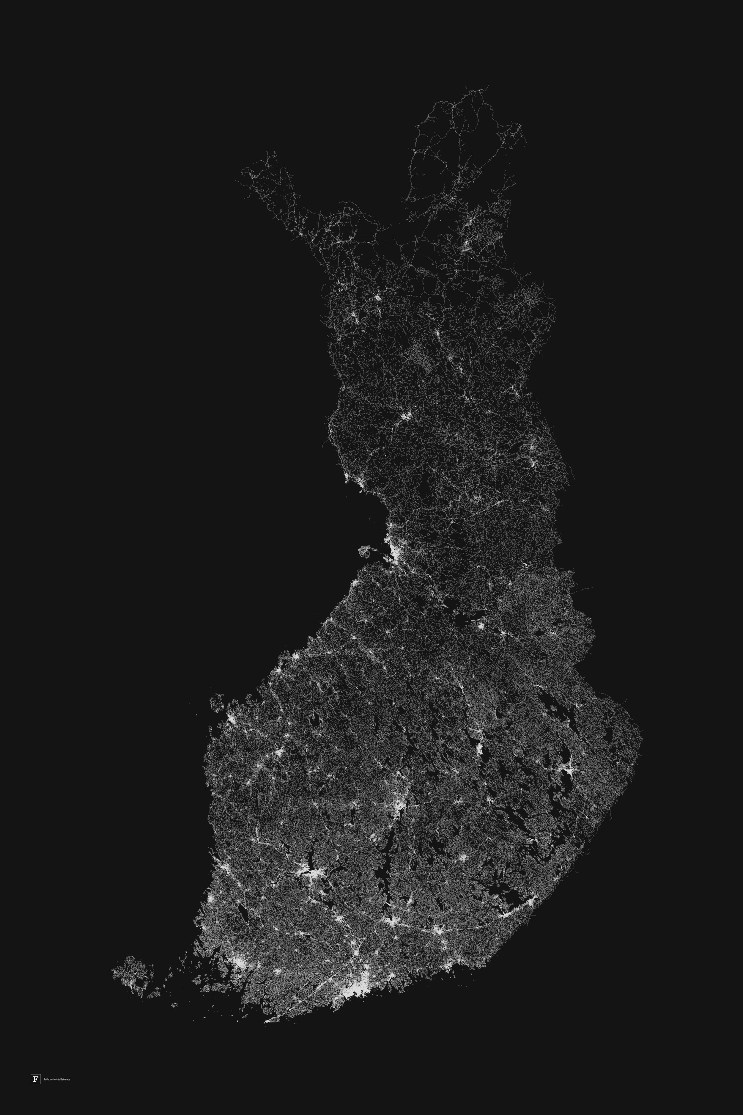 A map of all the streets in Finland.