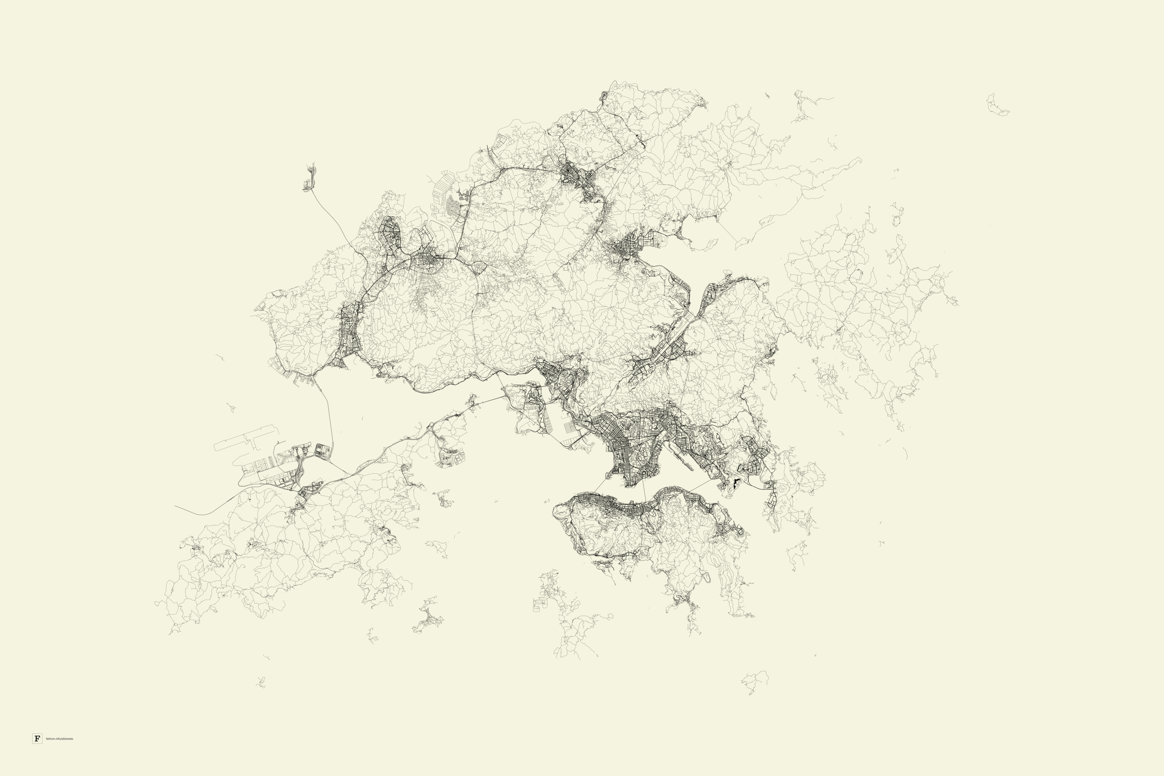 A map of all the streets in Hong Kong.